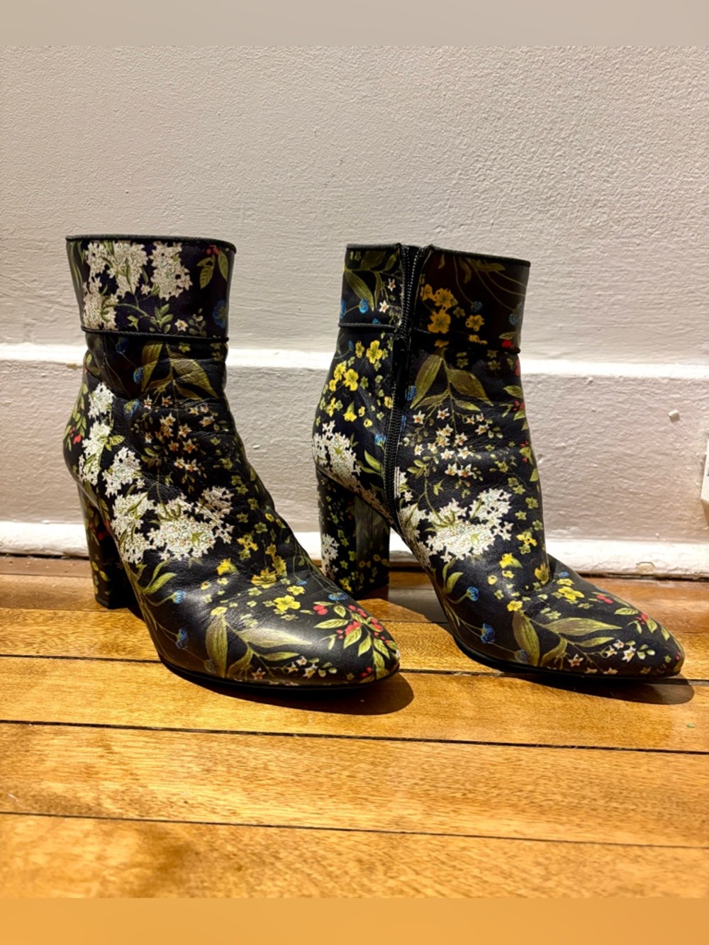 Wittner Leather Floral Ankle Boots